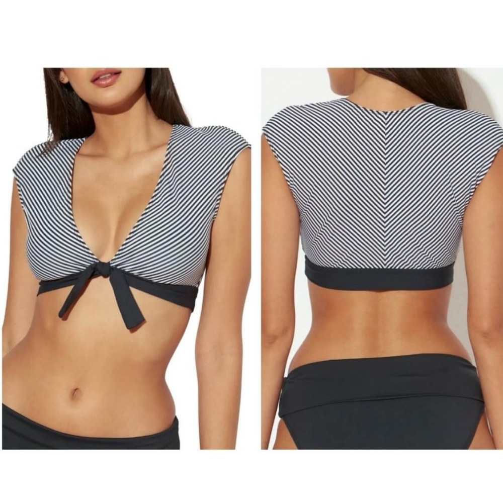 Bleu Rod Beattie Inside The Lines Tie Front Bikini NWT size 14